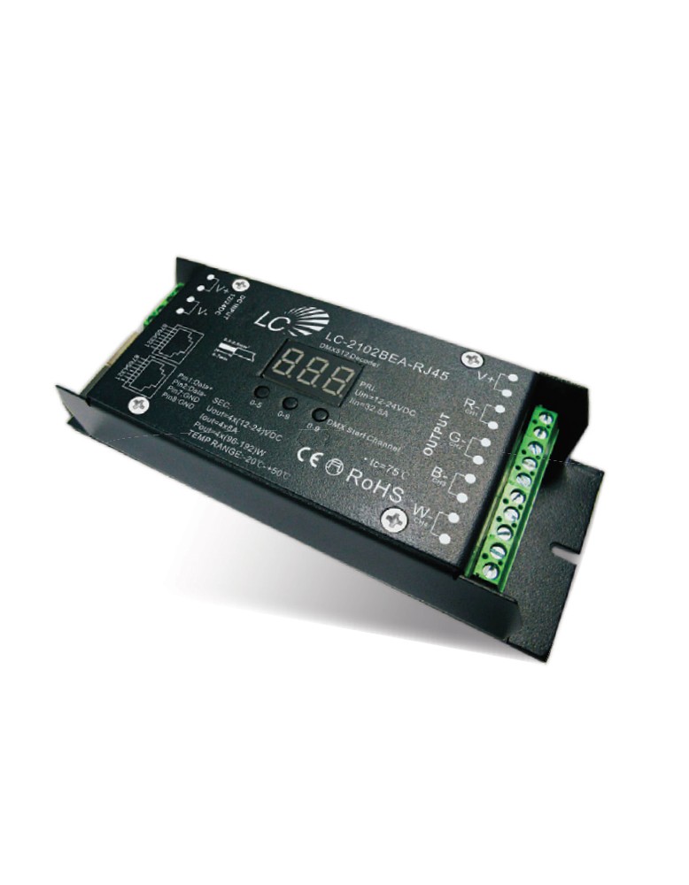 DMX512 Decoder (with Smart Push Master mode) LC 2102BEA RJ45 LED upravljanja 