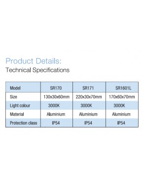 LED vanjska SR170 DARK GREY  ANTRACITE 3000K 130x30x60mm... 2