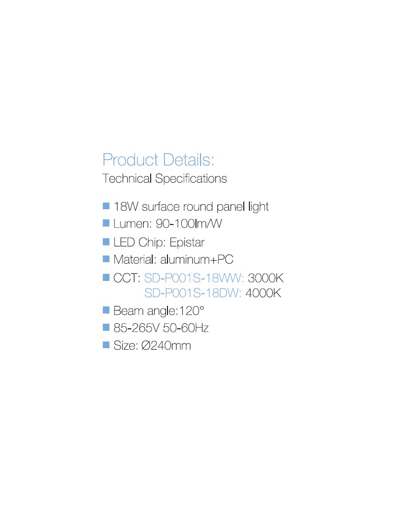 LED panel NADGRADNI okrugli SD P001S 18DW 4000K