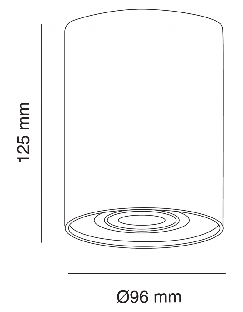 Nagradbena spot rasvjeta ROTONDO 125/96 ALU tamno siva