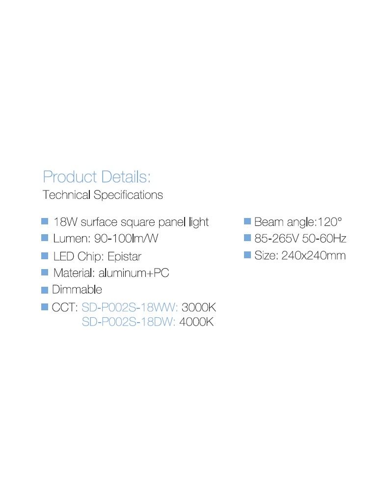 LED panel NADGRADNI kockasti SD P002S 18DW...