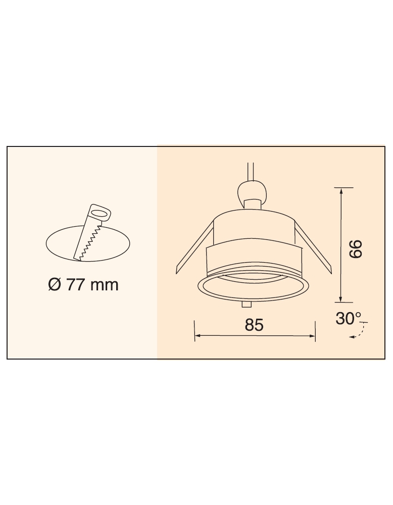 Ugradbena spot rasvjeta ELC-3280 Matt bijelaite
