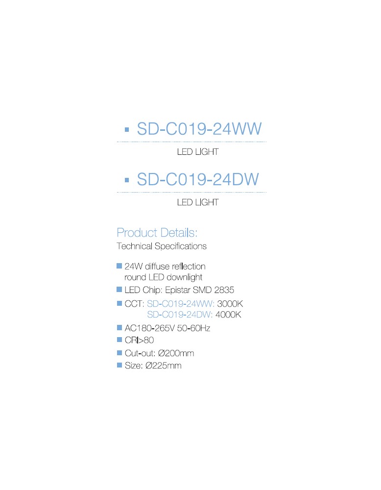 LED panel UGRADBENI okrugli SD C019 24DW 4000K