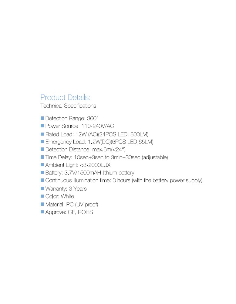 LED infrared sensor lamp ST77AE panik