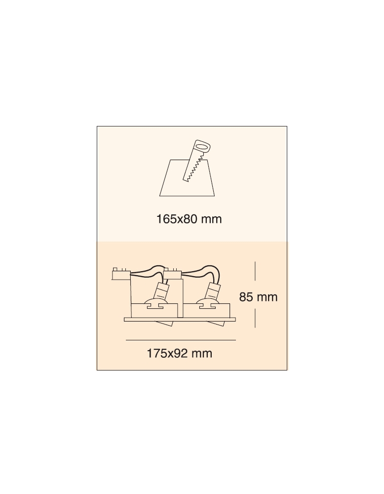 Ugradbena spot rasvjeta APL 4392-2 crna/ALU  