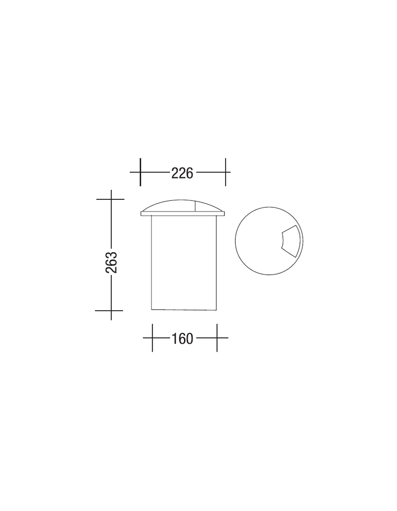 Vanjska podna ugradbena rasvjeta 3703-A crna