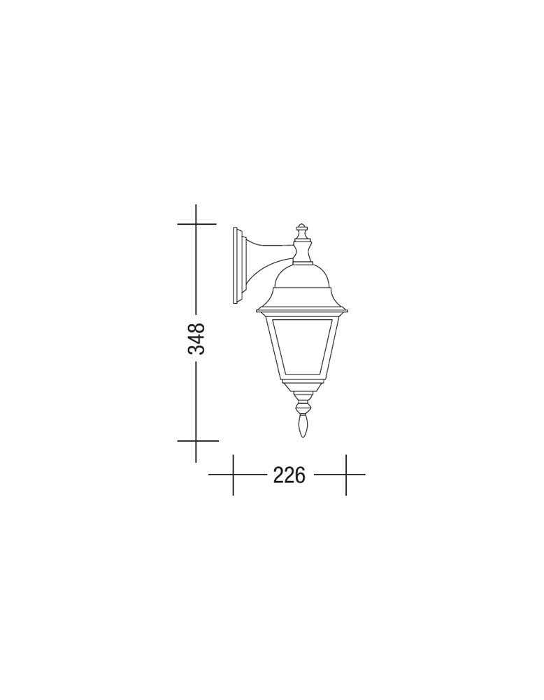Vanjska rasvjeta lanterna 6102 crna