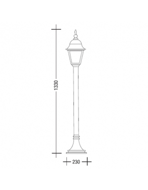 Vanjska rasvjeta lanterna podna 6210 crna-staro zlato 2