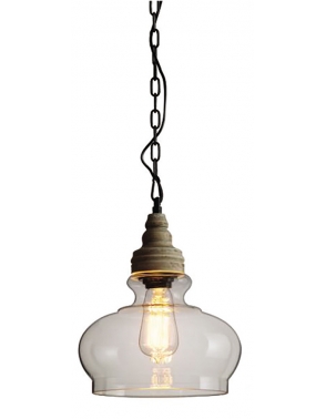 Dekorativna visilica LOFT289C prozirna i drvo