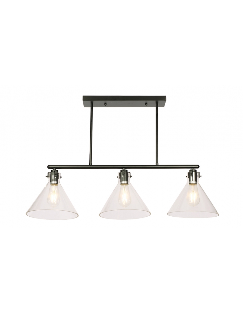 Dekorativna visilica LOFT138-3 BLACK/CLEAR