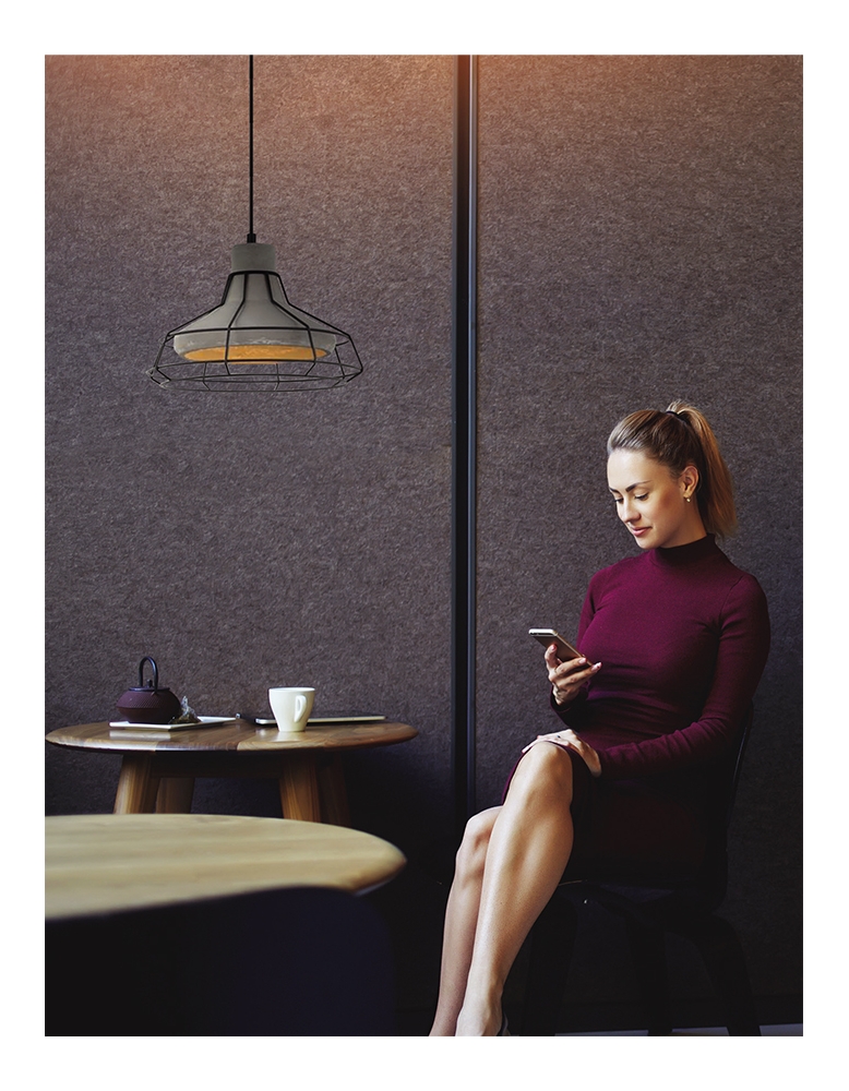 Dekorativna visilica MD69381B crna i beton