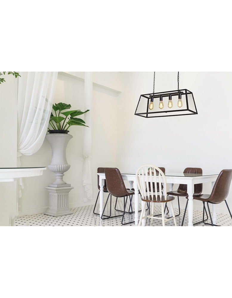 Dekorativna visilica LOFT146-4 MB mat crna