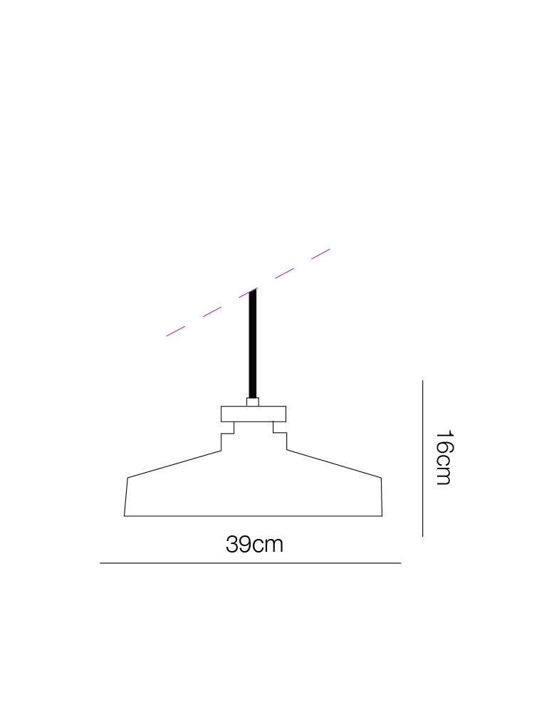 Dekorativna visilica PD321-1A WOOD+MATT WHITE drvo i mat bijela