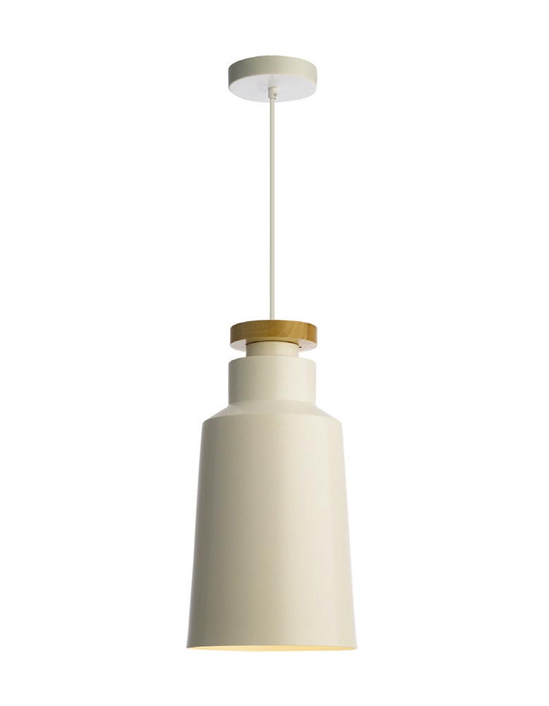 Dekorativna visilica PD321-1C WOOD+MATT WHITE drvo i mat bijela