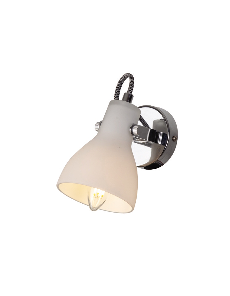 Dekorativna zidna W10142-1 1XE14 krom i mutno staklo