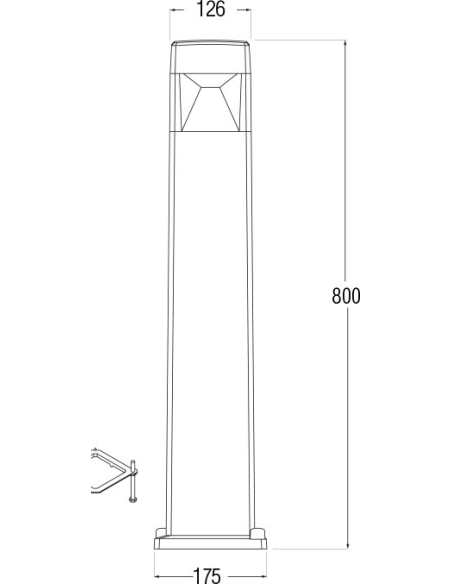 Vanjska rasvjeta podna ELISA 800 crna/prozirna GX53 LED 7W CCT