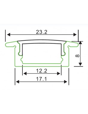 Pokrov za aluminijski Profil ALP 00X PMMA CLEAR 2m 2