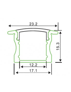 Aluminijski Profil LL ALP003 15mm ugradbeni 2m 2