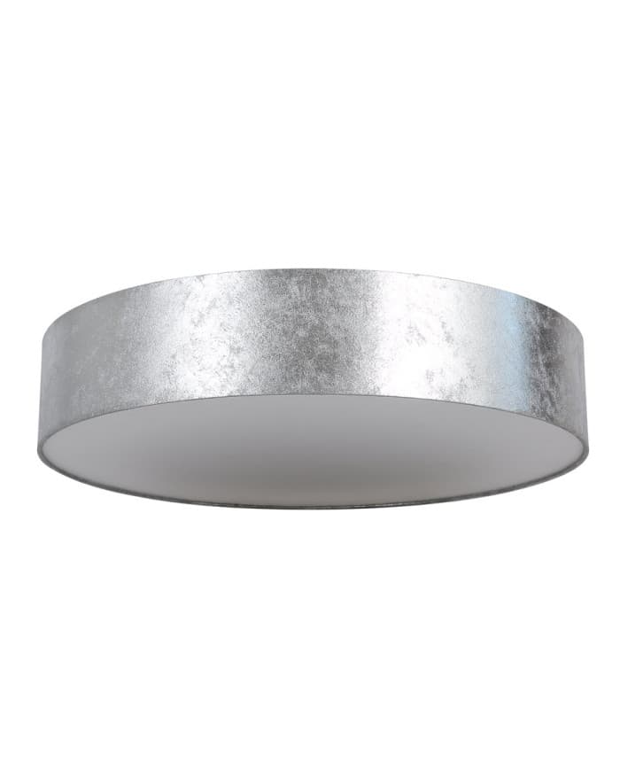Plafonjera CFR5010 SILVER fabric shade, with white diffuser 3*E27, D50*10